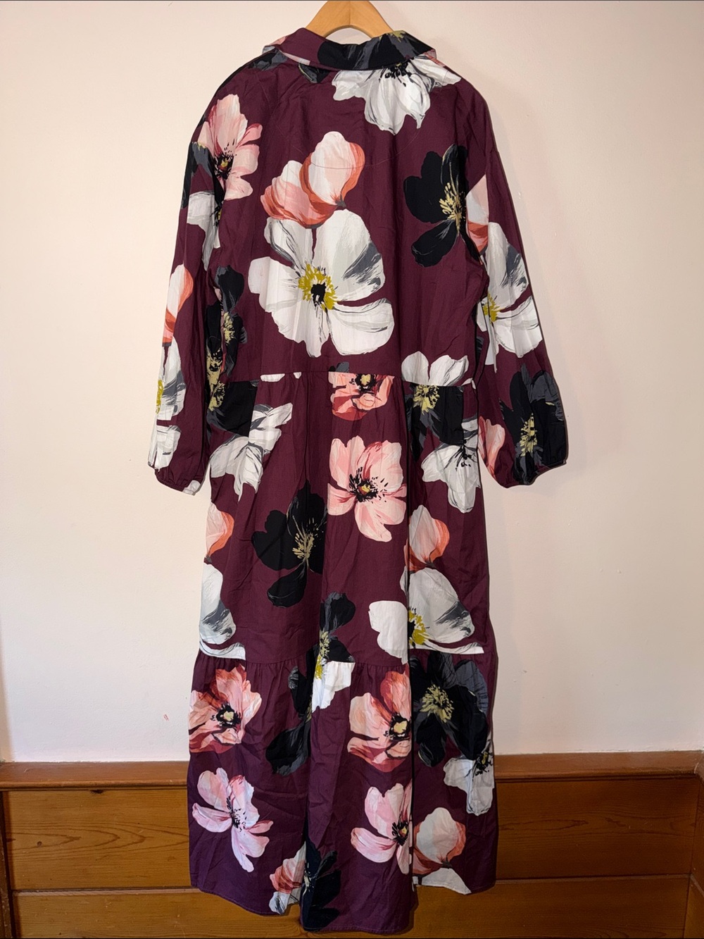 NWT Maeve Bettina Cotton Midi Shirtdress in Maroon Size XL - Picture 6 of 7